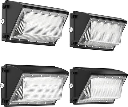 LED Wall Pack Light 120W, 18000LM 5000K Daylight, Outdoor Lighting with Dusk-to-Dawn Photocell, LED Wall Pack for Parking Lot, Warehouse, Yard, ETL Listed (120W - 4PACK)