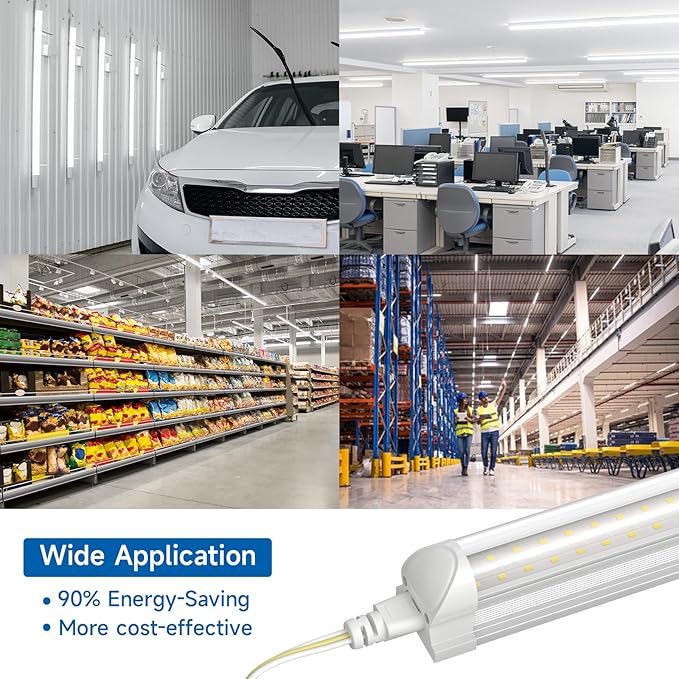 SHINESTAR Led Shop Lights, 40W 5000LM 5000K LED Shop Light Super Bright 75% Energy-Saving Linkable T8 Light Tube Integrated Fixture for Workshop Garage (4FT/40 Pack)