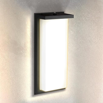 ASD LED 14" Outdoor Wall Light, Dusk to Dawn Front Door House Sconce | 3CCT, Photocell, Waterproof, ETL Listed | 20W 1900LM 3000-5000K 120V | Exterior Patio Lighting Fixture, Porch Lamp | Black