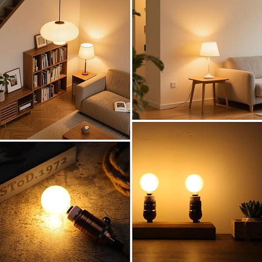 G16.5 LED Light Bulb 40W Equal 4W Type G Bulb,Dimmable Frosted E12 Globe Bulb,Round Candelabra Light Bulbs for Chandelier,Bathroom Vanity,Pendant,Warm White 2700K 400LM,Pack of 2