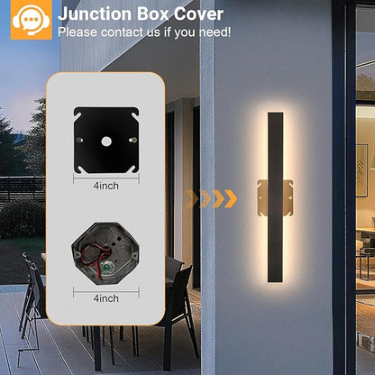 Porch Wall Lights 39.4" Black Outdoor Wall Light 3000K Waterproof Modern Anti Rust Exterior Wall Sconces Long LED Linear Exterior Lighting Fixtures for Patio Garage Garden Swimming Pools