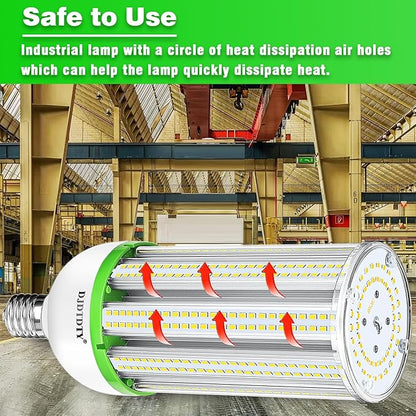 100WLED Corn Bulb, E26 Base with E39 Adapter, 5000K 15000LM LED Light Bulb for Garage Warehouse Workshop Barn (100Watts)