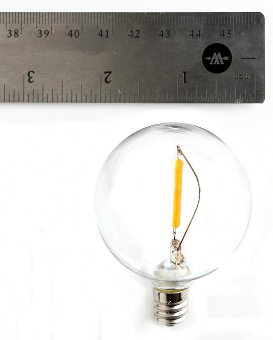 Hometown Evolution, Inc. Box of 25 G50 LED Filament Clear 2 Inch .6 Watt C9 E17 Base Replacement Bulbs