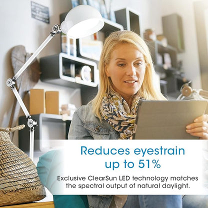 OttLite Pharmacy Adjustable LED Floor Lamp, Prevention Series - Designed to Reduce Eyestrain - 3-Point Adjustable Neck, 3 Brightness Settings with Touch Controls - Office Work, Reading & Studying
