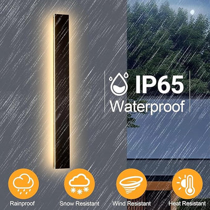 39.3in Modern Outdoor Wall Light for House, Black Upgraded 4.72in Wide 3000K Waterproof IP65 Porch Lights Wall Sconce,Long LED Linear Outside Exterior Lighting Fixtures for Garage,Front Door