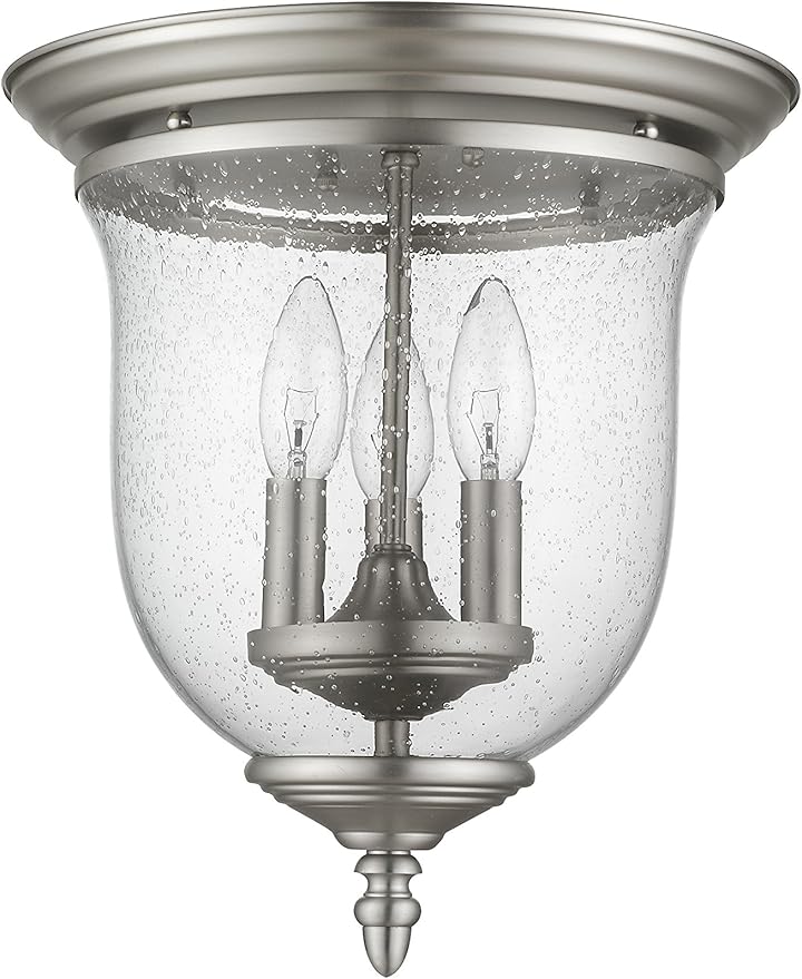 Livex Lighting 5024-91 Legacy 3-Light Ceiling Mount, Brushed Nickel