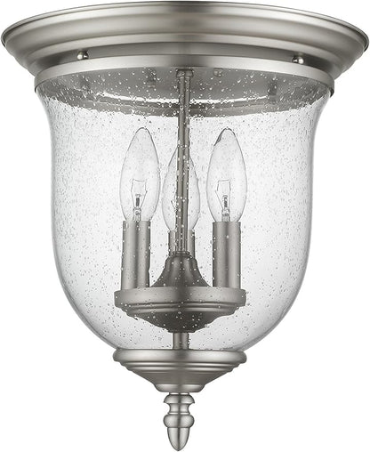 Livex Lighting 5024-91 Legacy 3-Light Ceiling Mount, Brushed Nickel