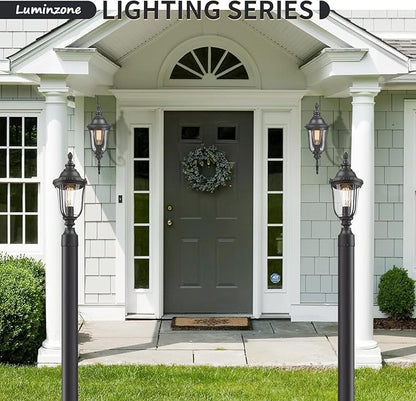 Outdoor Light Fixtures Wall Mounted Black Porch Sconces Clear Glass Shades E26 Sockets Exterior Weatherproof Lanterns Modern Porch Lights Wall Mount Outside Lights for House, Patio, Doorway