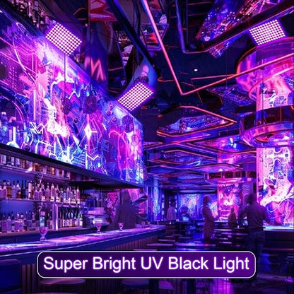 4 Pack 50W Black Lights, Blacklight Flood Light with Plug and Switch,for Glow Party, Halloween, Fluorescent Poster, Body Paint