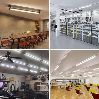 H&B Luxuries 4FT T8 LED Tube Light, Type A+B, 5 Power(12W-22W) & 5 Colors(3500K-6500K) All in 1,Plug and Play or Ballast Bypass, T8 T10 T12 Fluorescent Bulbs Replacement, ETL DLC (12 Pack)