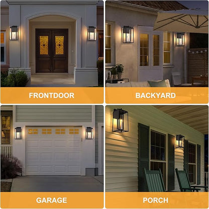 𝟏𝟖𝐈𝐍 Large Outdoor Wall Lights, Modern Exterior Lighting Fixtures with White E12 Base, Wall Mount Lantern Waterproof Outside Sconce for House Porch Patio Yard Front Door