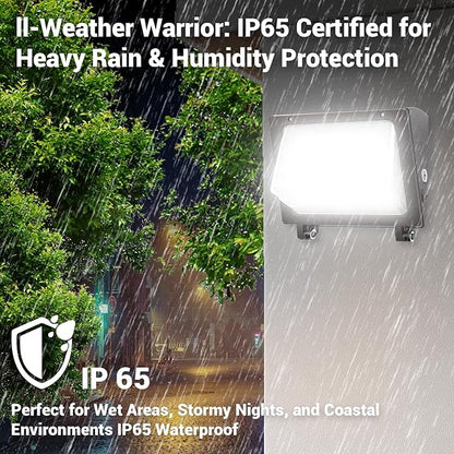 JTT 150W LED Wall Pack Light with Dusk to Dawn Photocell,22500LM 5000K Daylight IP65 Waterproof WallPack Lights Outdoor LED [Eqv. 1200W HPS/HID] for Parking Lot,Warehouse,Yard ETL-2Pack