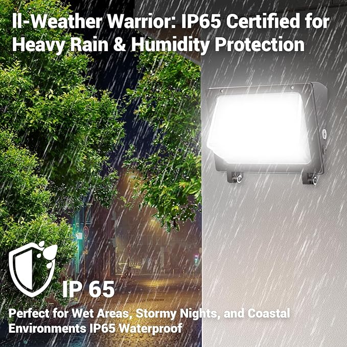 JTT 150W LED Wall Pack Light with Dusk to Dawn Photocell,22500LM 5000K Daylight IP65 Waterproof WallPack Lights Outdoor LED [Eqv. 1200W HPS/HID] for Parking Lot,Warehouse,Yard ETL | 5-Year Warranty
