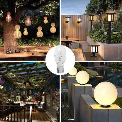 12-Pack 12 Volt 7 Watt Low Voltage T5 Landscape Light Bulbs for Malibu Lights Landscape, Appliance, RV, Outdoor,Lamp -2800K Warm White,CRI 85 (Clear)