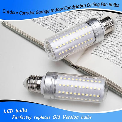 1.57 x 4.92 inch Big E26 LED Bulbs 15W LED Corn Light Bulbs 150 Watt Equivalent 2000 Lumen 6000K Daylight White for Outdoor Home attic Corridor Garage Warehouse Candelabra Ceiling Fan LED Bulbs,2Pack