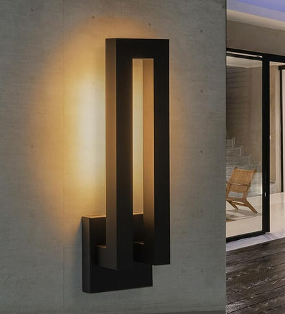Large Outdoor Wall Sconce, 22.5 inch Modern LED Wall Lights Fixture, Black Exterior Porch Light, Waterproof Patio Light Fixture Wall Mount for House, Yard, Commercial Use