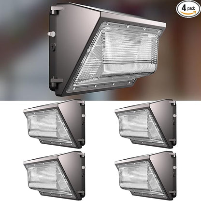 Lightdot 4Pack 150W LED Wall Pack Lights, 100-277v Off Dusk to Dawn Photocell, 22500Lm(150Lm/W) 5000K IP65 Outdoor Exterior Lighting for Garage,Warehouse,Yard,Building,Factory,ETL