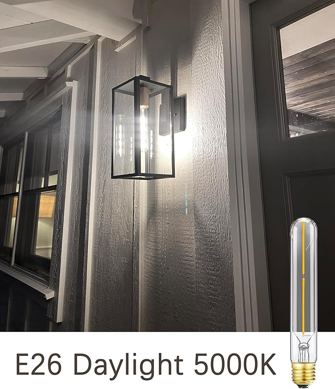 Tubular Light Bulb 7.3 Inch, Dimmable T10 LED Bulb E26 4W 40 Watts Edison Bulbs 5000k Daylight,AC120V,400LM, Long LED for Wall Sconces, Pendant, Livingroom, 4-Pack(4W-5000K)