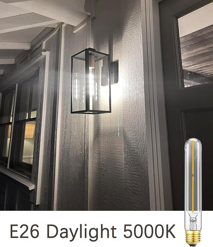 Tubular Light Bulb 7.3 Inch, Dimmable T10 LED Bulb E26 4W 40 Watts Edison Bulbs 5000k Daylight,AC120V,400LM, Long LED for Wall Sconces, Pendant, Livingroom, 4-Pack(4W-5000K)