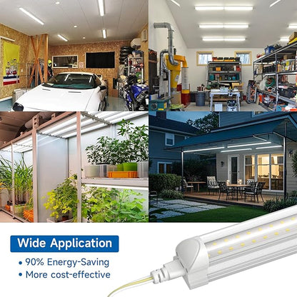 SHINESTAR 4FT LED Shop Lights, 40W 5000LM 5000K LED Shop Light Super Bright 75% Energy-Saving Linkable T8 Light Tube Integrated Fixture for Workshop Garage Basement, 6 Pack