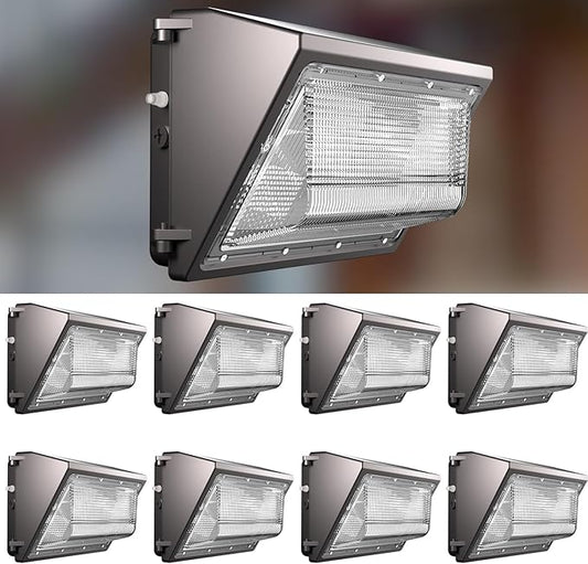 Lightdot 8Pack 200W LED Wall Pack Lights - 30000Lm(150Lm/W) Dusk-to-Dawn (100-277V) 5000K IP65 Outdoor Exterior Lighting Fixture for Warehouse/Parking Lots | 5-Yr Warranty, ETL(Height:15~30ft)