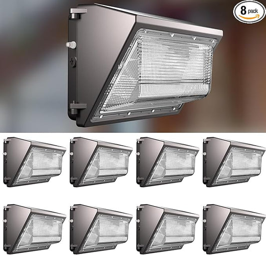 Lightdot 8Pack 70W LED Wall Pack Lights, 100-277v Off Dusk to Dawn Photocell, 10500Lm(150Lm/W) 5000K IP65 Outdoor Exterior Lighting for Garage,Warehouse,Yard,Building,Factory,ETL