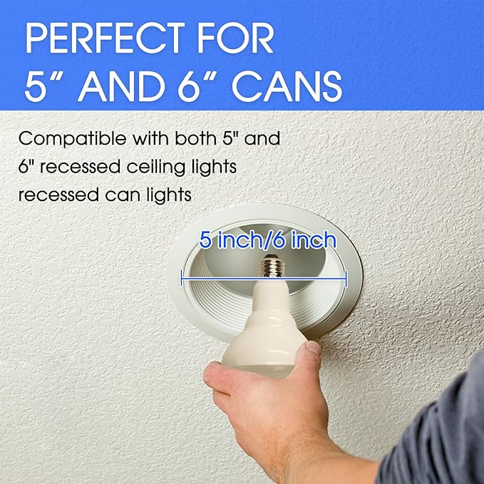 Energetic LED Flood Light Bulbs BR30, 65W Equivalent, Dimmable, Daylight 5000K, Indoor Flood Lights for Recessed Cans, 6 Pack