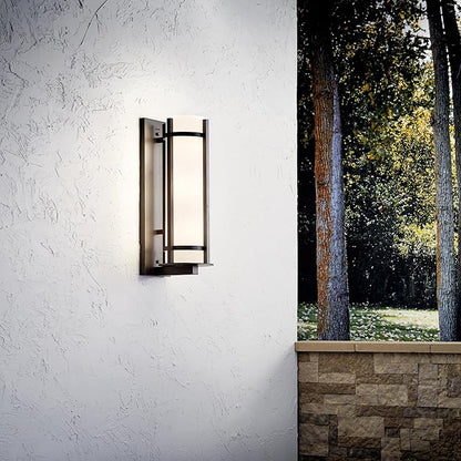 Kichler Camden 26" 3 Light Outdoor Wall Light with Opal Etched Glass in Anvil Iron