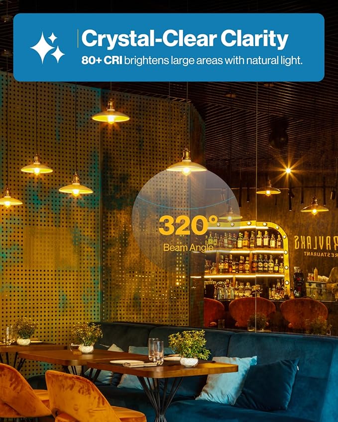Sunco 32 Pack Edison Bulbs LED ST64, Clear Vintage Filament Waterproof Bulb, 800 LM, 8.5W (60W Equivalent), ST19, 4000K Cool White, E26 Medium Base, Decorative Dimmable UL