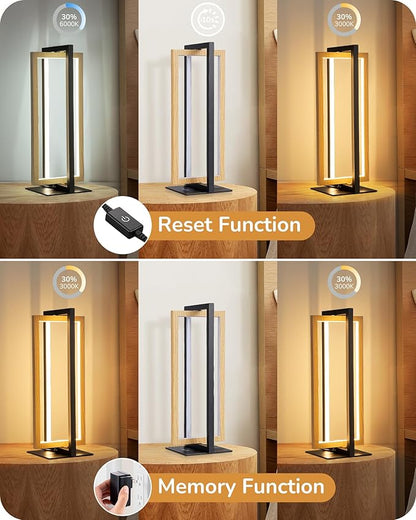 EDISHINE LED Table Lamp, Minimalist Bedside Lamp with 3 Color Temperature, MAX 850LM Stepless Dimmable, Switch Control Nightstand Lamp for Living Room Bedroom, Angle Adjustable