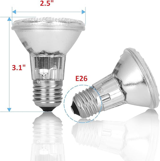 12Vmonster Pack of 15 PAR20/FL DIMMABLE PAR20 35 Watt Halogen Spot Light Bulb I NO Harmful Blue Light I Ceiling Recessed Kitchen Lamp Par20 120V 110V Lighting Replacement