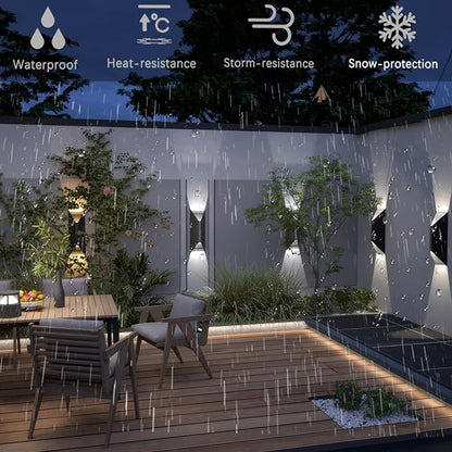22W Dimmable LED Outdoor Wall Sconce,Modern Up Down Porch Lights 2700K 3000K 3500K 4000K 5000K 5 Colors Changeable,1800 Lumens Outdoor Wall Lights Exterior for House,Garage Door 2 Pack