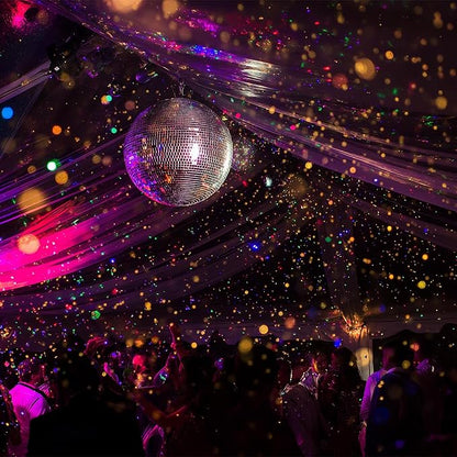 Yescom 16" Large Disco Ball Mirror Big Hanging Glass Decoration for 70s 80s Party Events Wedding DJ Dance Club Bar Stage Lighting Business Holiday Home Decor Silver