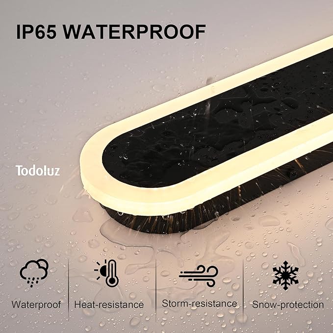 TODOLUZ 2-Pack 60-Inch Long Outdoor Wall Sconce, IP65 Waterproof Light Fixture with Build-in Integrated LED Chips for Garage House Porch, Wall Mounted Lamp 5 Color (3000K/3500K/4500K/5000K)