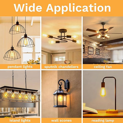 Edison Bulbs E26 Medium Base 2700K Soft White, 750LM ST58 Vintage LED Filament Bulb Clear Glass, Equivalent 75W Dimmable Lights Bulb 90+ CRI for Chandeliers, Pendants, Wall Sconces, 9 Pack