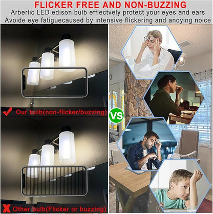 Arberlic 7.3 Inch T10 LED Bulb,6W E26 LED Bulb dimmable Equivalent E26 Bulb 60 watt,Neutral White 4000K,600lm,CRI85+,AC120V,Clear Glass Long Tubular Light Bulb,Flicker-Free,Pack of 6