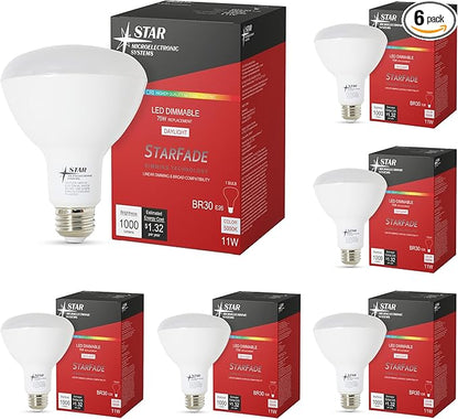 LED Light Bulb Dimmable Broad Compatibility 90 CRI 1000 Lumens 5000K 22,000Hrs BR30 (6 Pack)