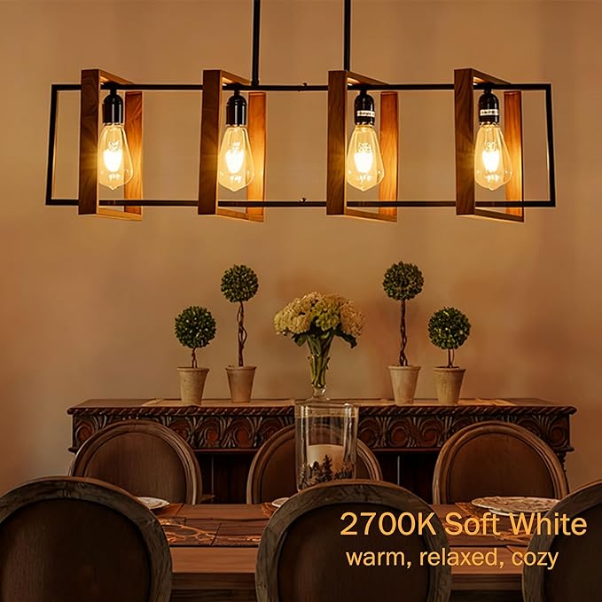 Edison Bulbs E26 Medium Base 2700K Soft White, 750LM ST58 Vintage LED Filament Bulb Clear Glass, Equivalent 75W Dimmable Lights Bulb 90+ CRI for Chandeliers, Pendants, Wall Sconces, 3 Pack