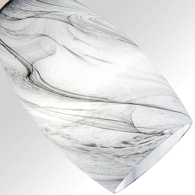 GO&SO 2 Pack Smoke-Gray Gradient Glass Pendant Light Shade,7.8"H Oval Glass Art Fixture, 1.57" Fitter, E26 Base, Hand-blown Marble Ceiling Light, Dining Room, Hallway & Track Pendant Lights
