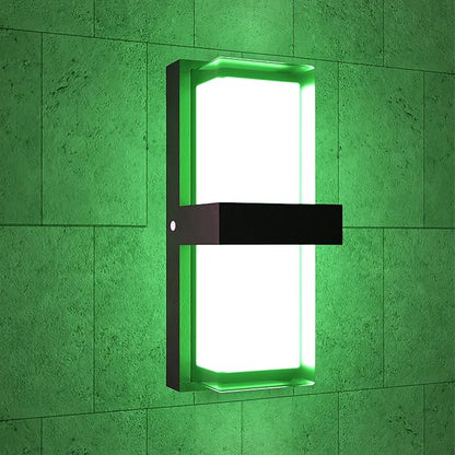 RGBCWW Color Changing LED Outdoor Wall Lights,14in 22W Smart Exterior Wall Sconces, IP65 Waterproof Outdoor Porch Lights,Tuya App Control for Front Door,Garage & Yards