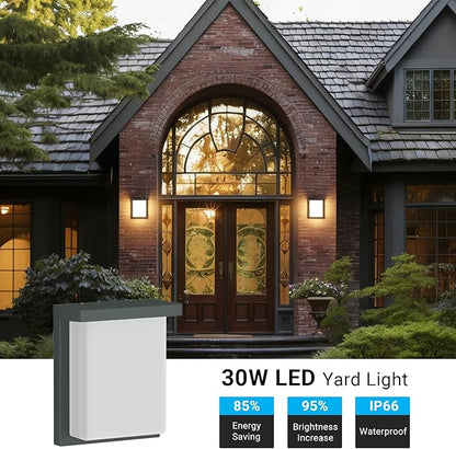 Tipace 2 Pack Modern Outdoor Led Wall Light,30W 3000K 1200Lumen Porch & Patio Hardwired Outside Wall Mount Wall Sconces,Exterior IP65 Waterproof Aluminum Wall Lamp for Front Door Garage Garden
