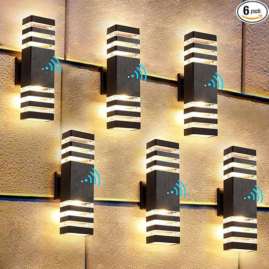 6 Pack Dusk to Dawn Outdoor Light Fixture,14W IP65 3000K 1100LM Warm White,Exterior Lights for House, Up and Down Outdoor Sconce Lights, Aluminum Outdoor Lights for House Porch Garage