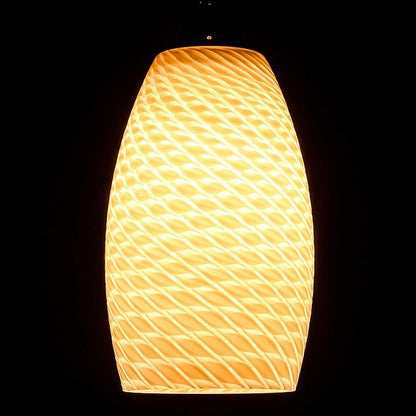 GO&SO 2-Pack Milky-White Ripple Oval Glass Lamp Shades - Hand-Blown Art Glass Pendant Light Fixture, E26 Base, 7.8"H, 1.57" Fitter, Mini Chandelier Replacement Shades Set for Kitchen Dining Room