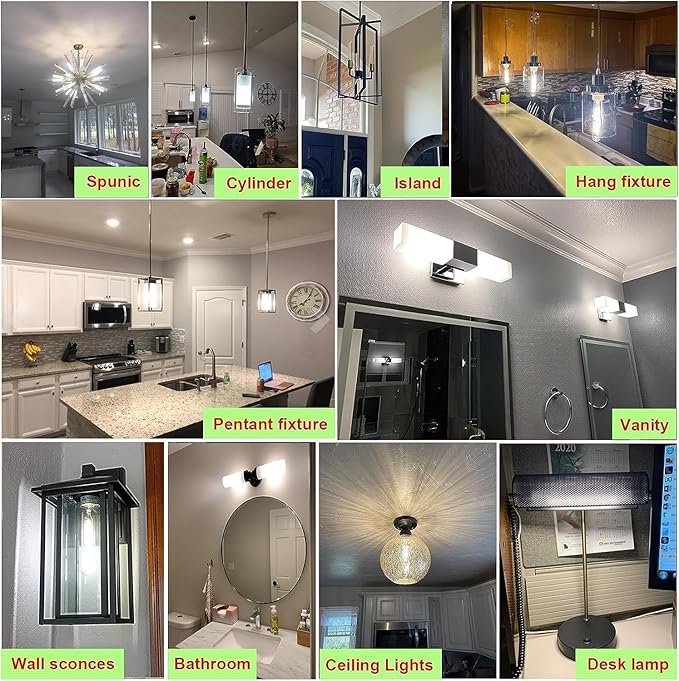7.3 Inch E26 Led Bulb 6W Dimmable, 6000K Cool White Edison Bulbs 800LM, Equal 80 Watt Tubular T10 T9 Long Clear Glass Light Bulb for Rustic Pendant Industrial Pipe Wall Sconces - 4Pack