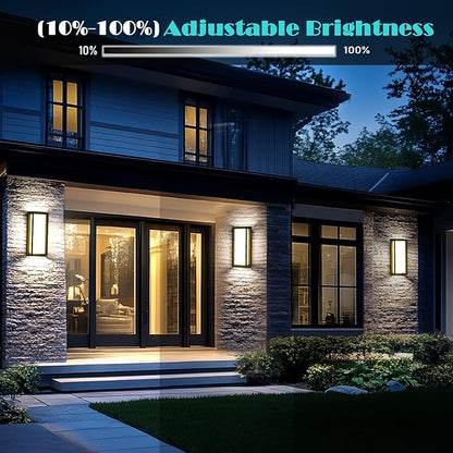 Dimmable Modern Outdoor Wall Light Fixtures, 1400LM Waterproof Porch Lights Outdoor Wall Sconce, 2700K-5000K 5 Color Temperature Exterior Lighting Fixtures for House