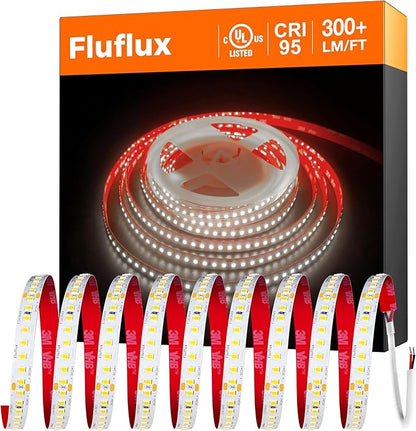 24V 2835 LED Strip Lights 4000K, 300+LM/FT, 16.4FT, UL Listed, CRI95, High Density 160LEDs/m Tape Light, Cuttable, Dimmable, VHB Equipped, for Pros, Accent, Task Lightings (NO Power Supply)