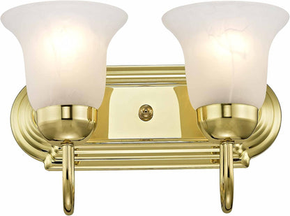 Livex Lighting 1072-02 Riviera 2-Light Bath Light, Polished Brass, 14 x 8 x 8