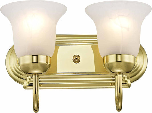 Livex Lighting 1072-02 Riviera 2-Light Bath Light, Polished Brass, 14 x 8 x 8