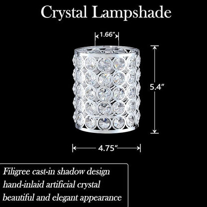 Crystal Replacement Cover Chrome Shade Fixture 3 Pack Metal Pendant Ceiling Chandelier Wall Sconce Lamp 1.66" Fitter Size,5.6" high*4.8"diameter