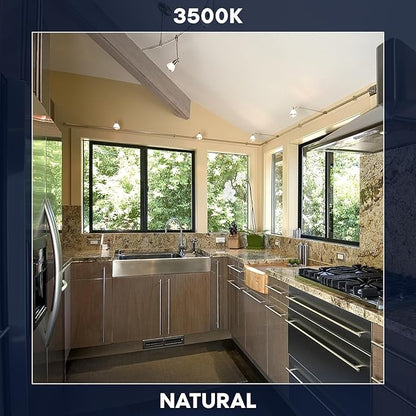 LUXRITE MR16 LED Bulb 50W Equivalent, 12V, 3500K Natural White Dimmable, 500 Lumens, GU5.3 LED Spotlight Bulb 6.5W, Enclosed Fixture Rated, Perfect for Track and Home Lighting (12 Pack)